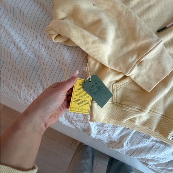 BRAND NEW DAIRY BOY Butter Yellow Zip-Up Hoodie - Picture 5 of 5
